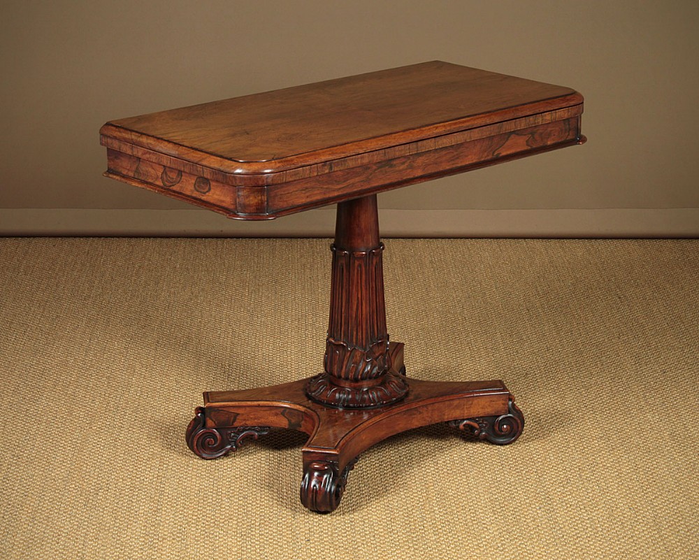 Regency Rosewood Fold Over Games Table c.1835.