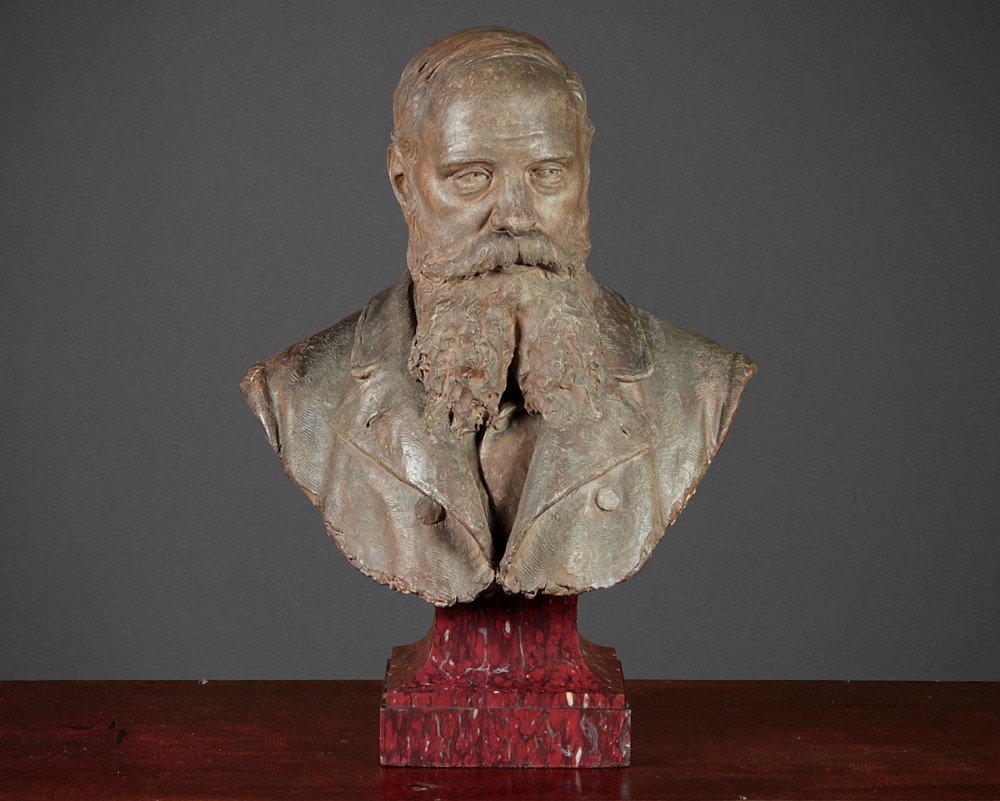 19th.c. Portrait Bust By Benoit Rougelet (1834-1894).
