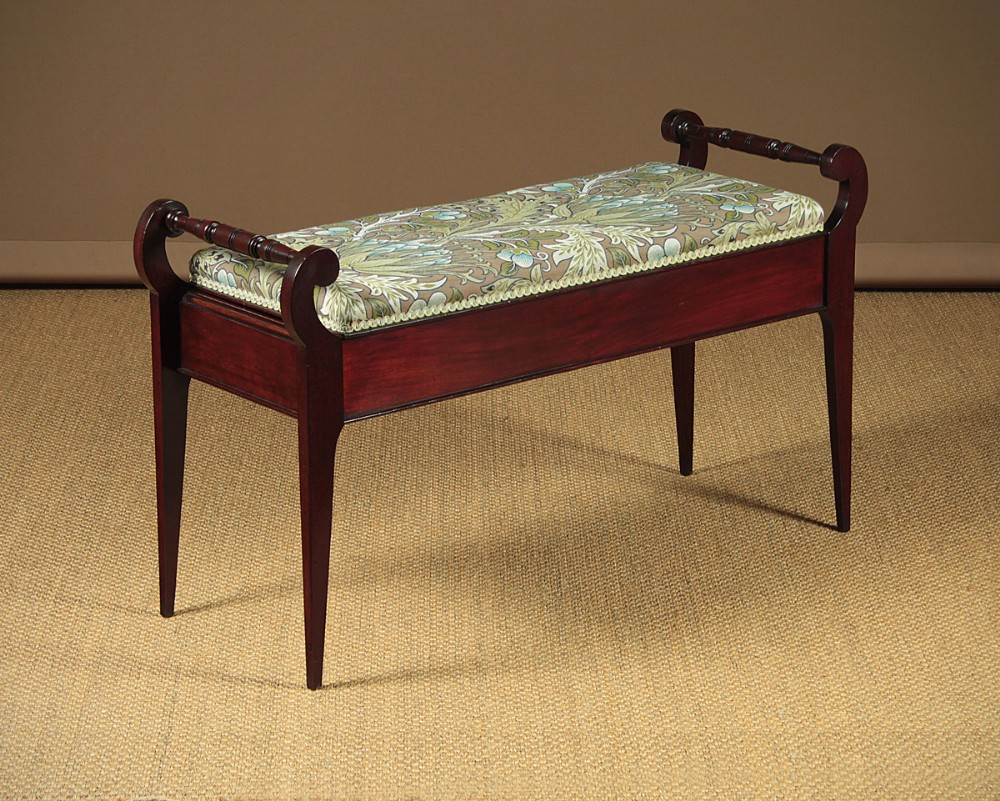Edwardian Mahogany Duet Piano Stool c.1910.