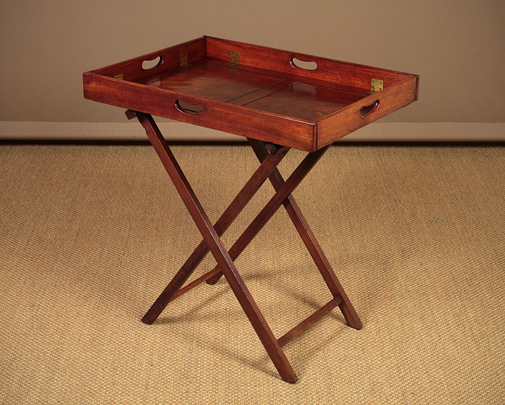 19th.c. Campaign Style Mahogany Butler’s Tray & Stand c.1880.