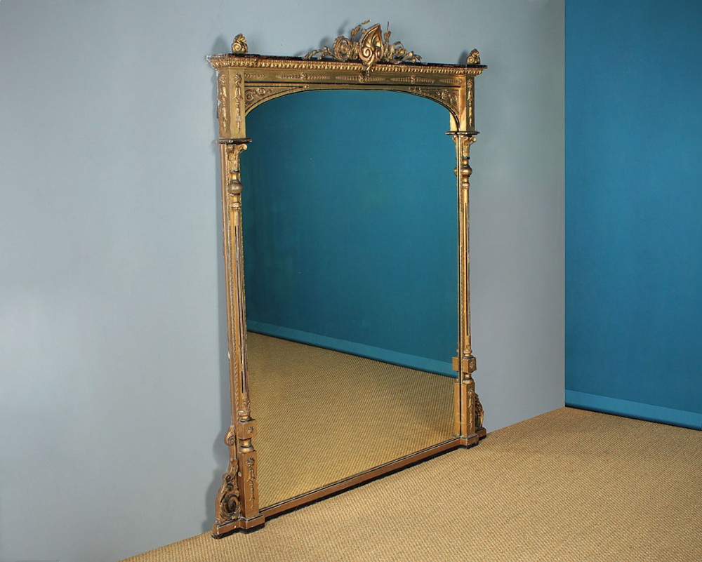 Mid 19th.c. Gilt Overmantle Mirror c.1870.