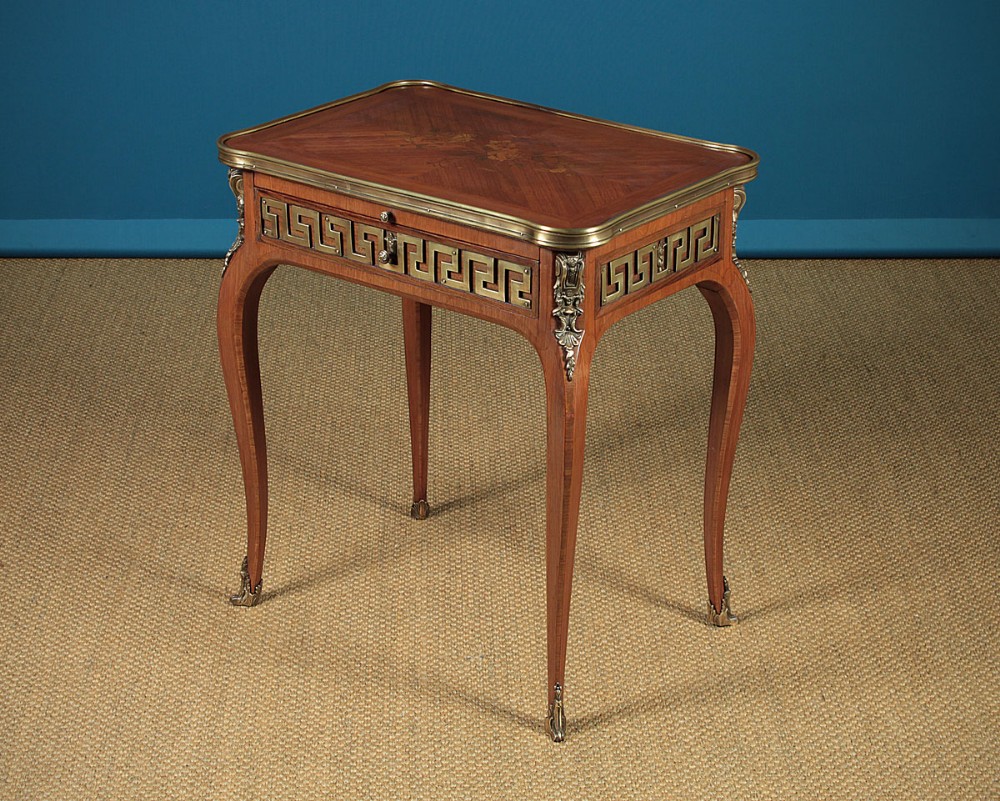 Small Brass Mounted Table with Writing Slide c.1930.