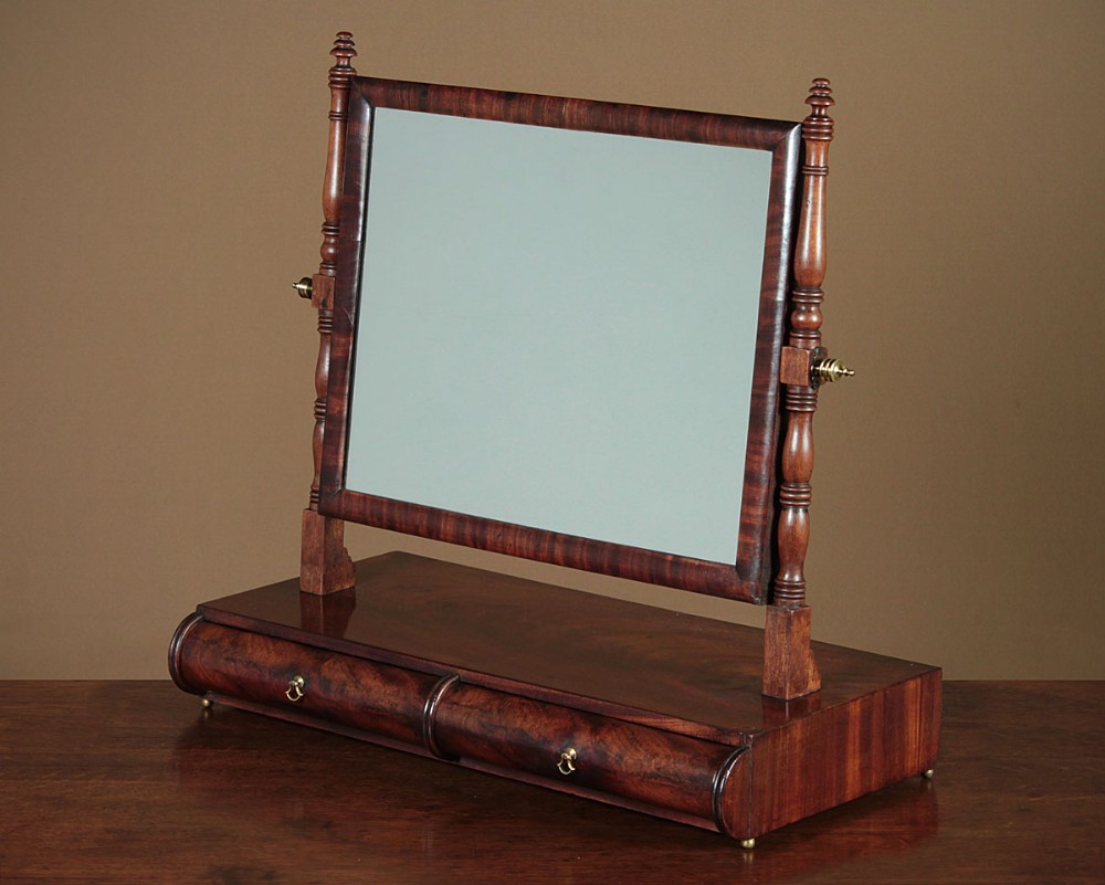 Regency Mahogany Dressing Table Mirror with Drawers c.1830.