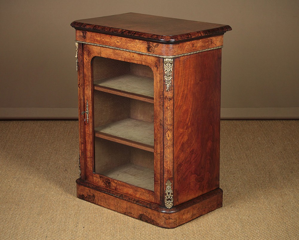 Small Burr Walnut Pier Cabinet c.1860.