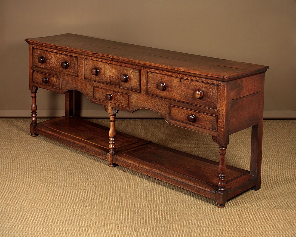 Mid 19th.c. Oak Open Dresser Base c.1840.