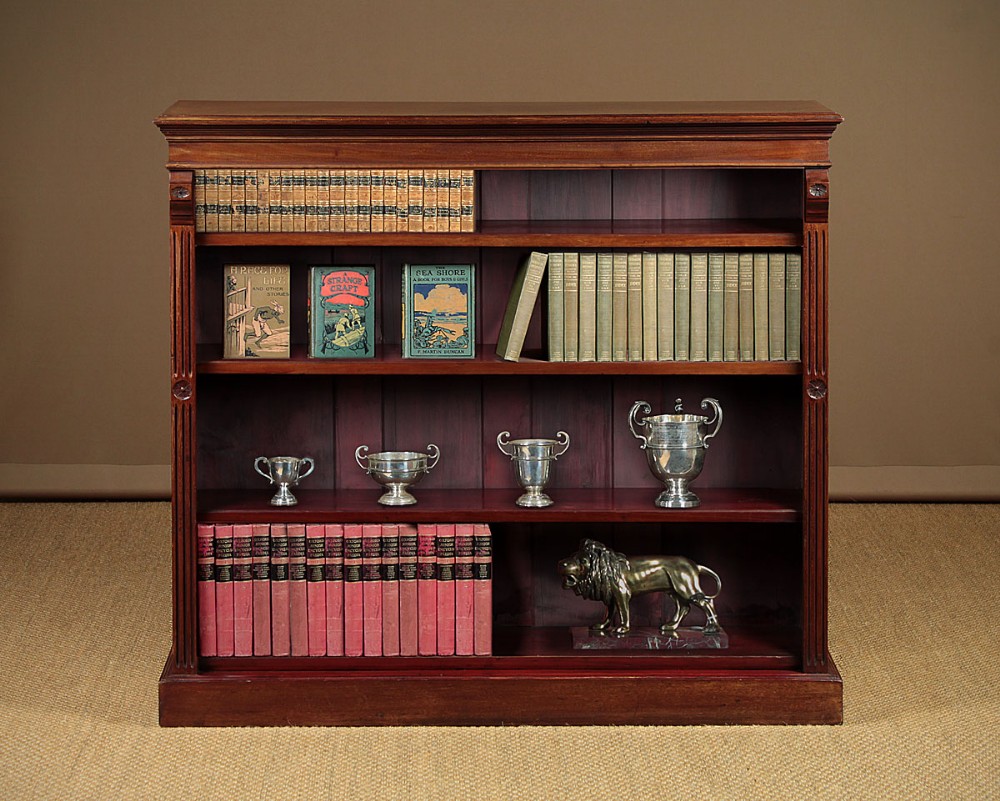 Edwardian Walnut Open Bookshelves c.1910.