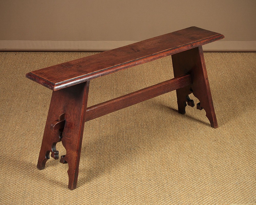 Small Gothic Oak Bench c.1890.