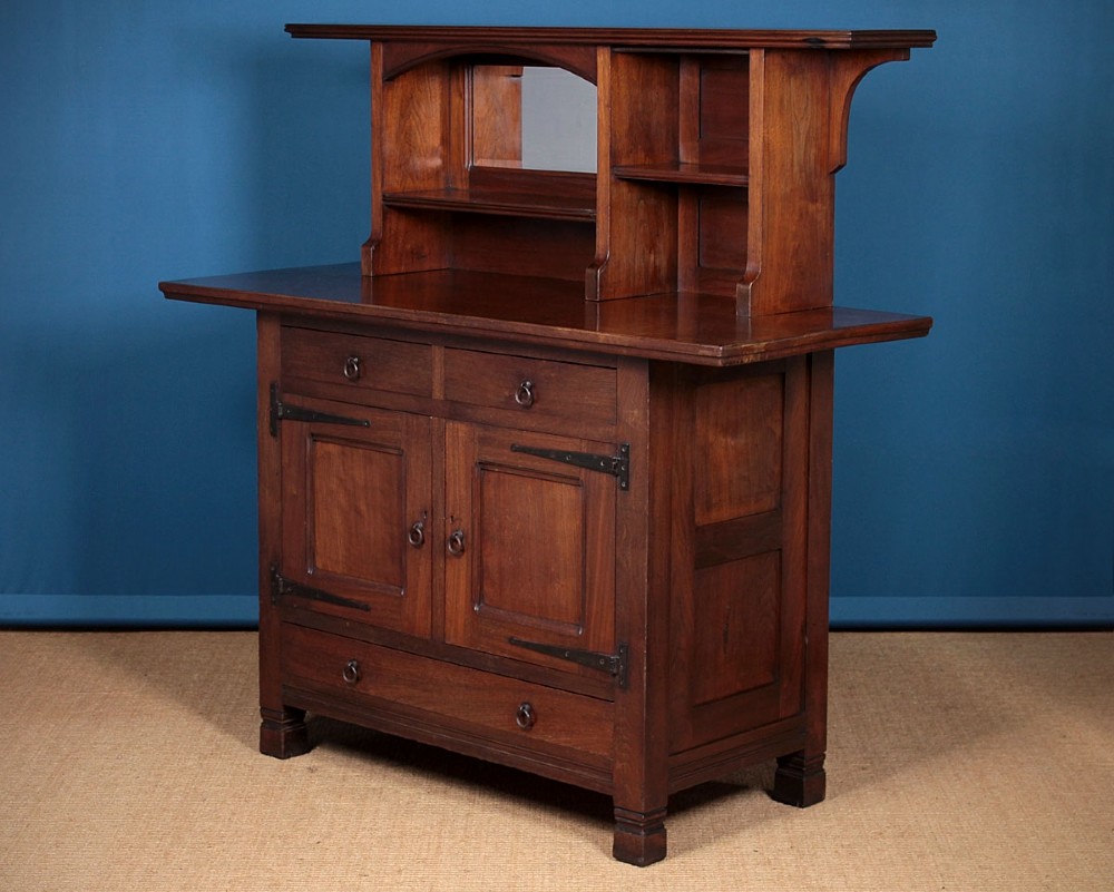 Small Walnut Arts & Crafts Dresser c.1900.