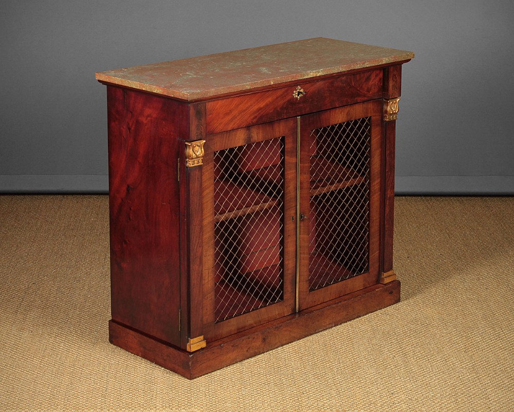 Small Regency Marble Top Chiffonier Bookcase c.1830.