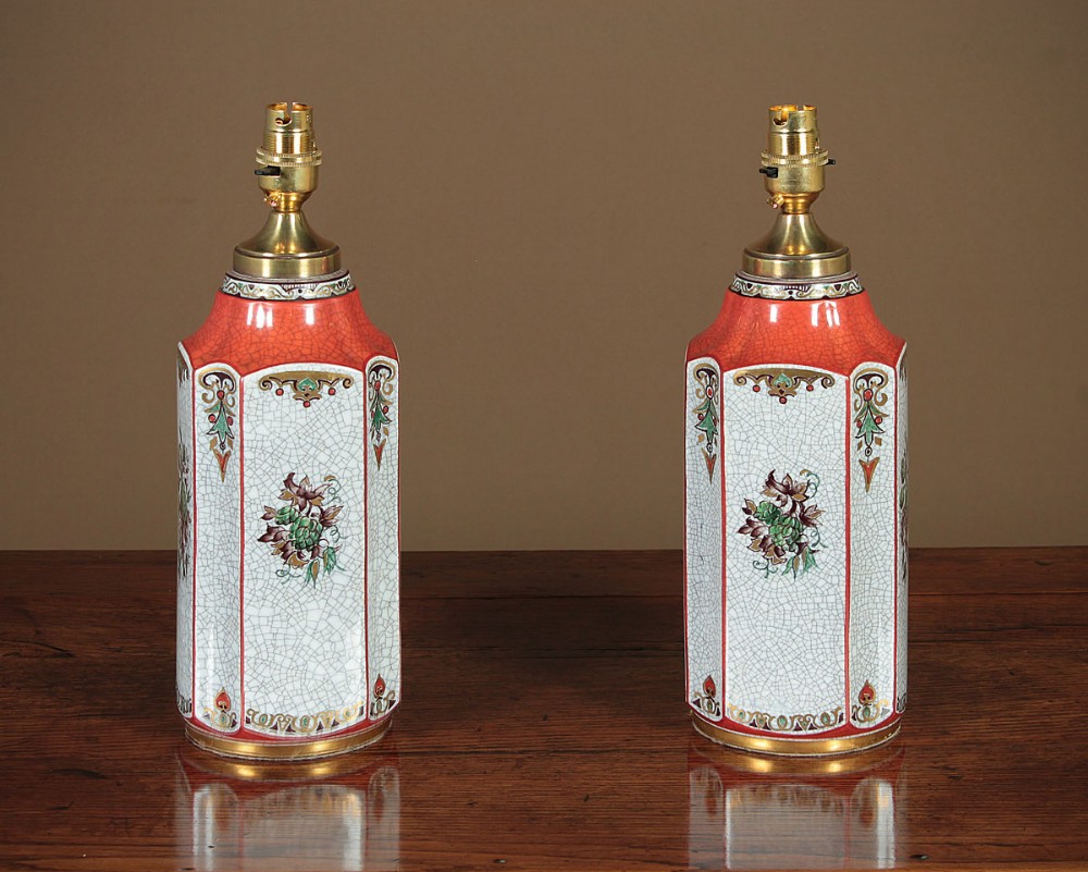 Pair Early 20th.c. Porcelain Table Lamps c.1920. 