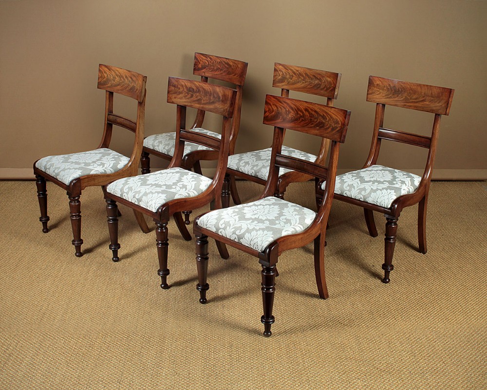 Set Of Six William IV Mahogany Dining Chairs c.1835.