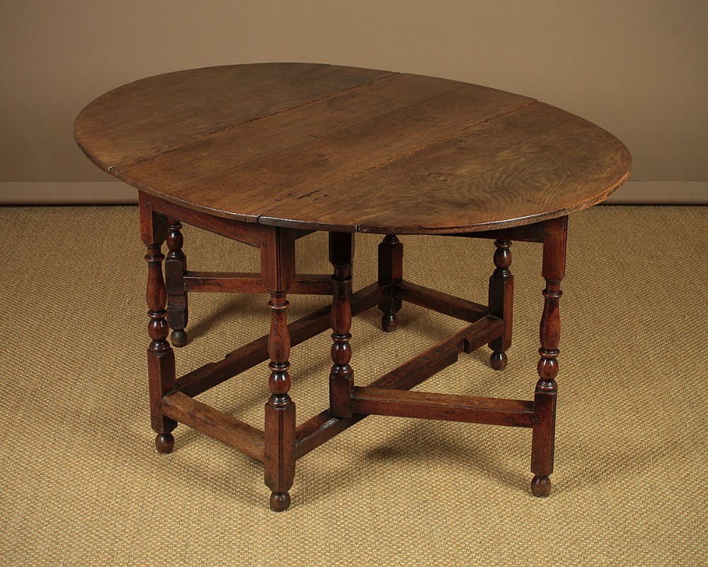 18th.c. Oak Gate Leg Drop Leaf Supper Table c.1740