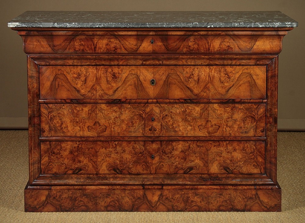 French Louis Philippe Marble Top Chest Of Drawers c.1840.