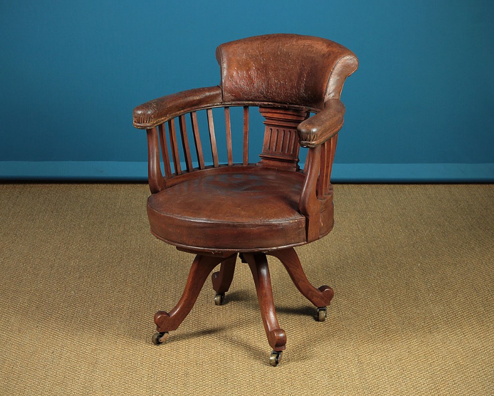 Edwardian Revolving Desk Chair c.1905.