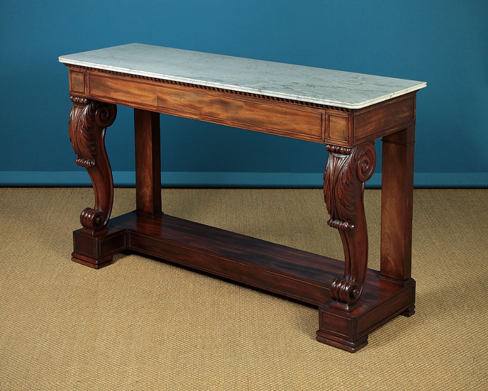 Mid 19th.c. Mahogany & Marble Top Console Table c.1860.