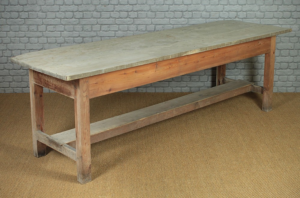 Eight Feet Long Scrub Top Dairy Table c.1890.