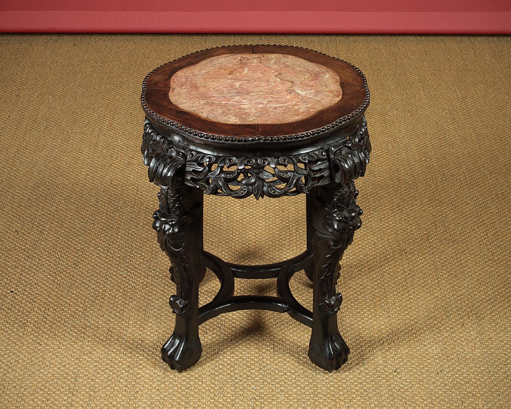 Low Chinese Marble Top Side Table c.1890.