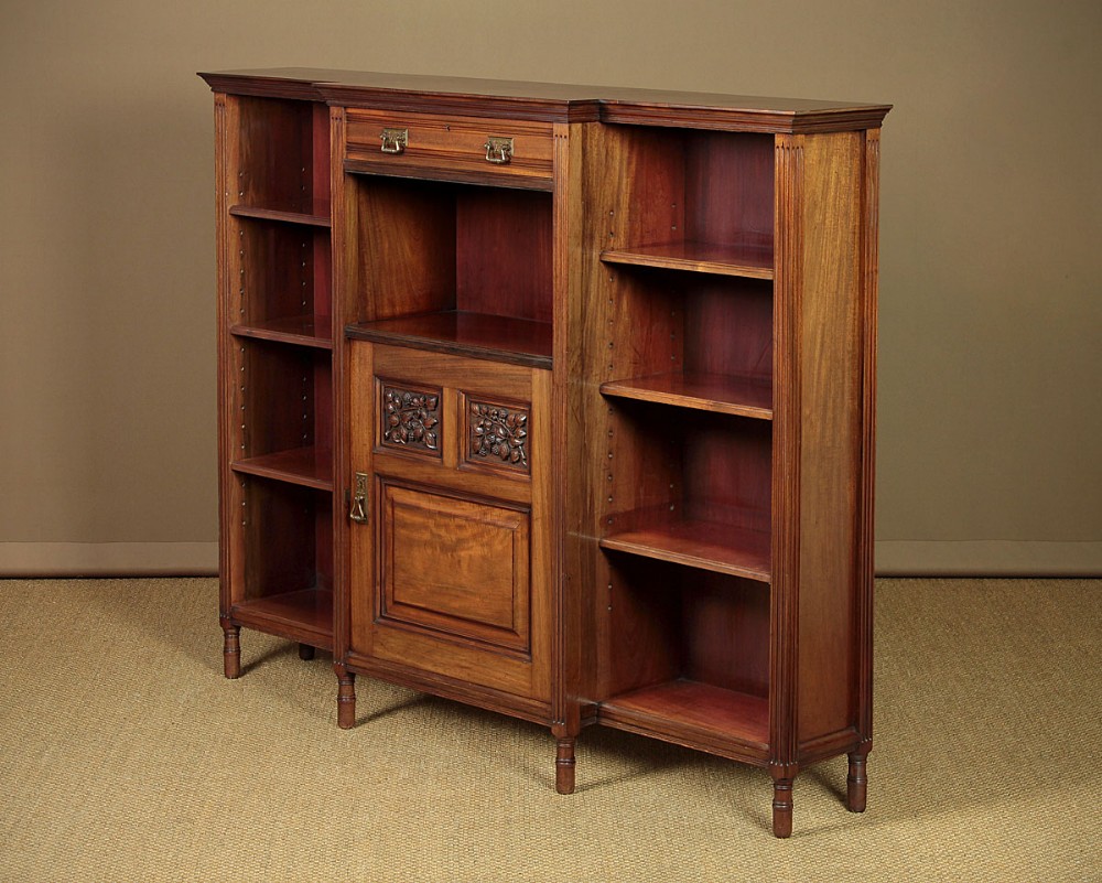 Arts & Crafts Walnut Bookcase Side Cabinet c.1905.