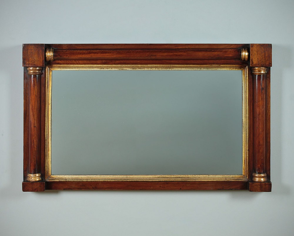 Small Regency Rosewood Overmantle Mirror c.1820.