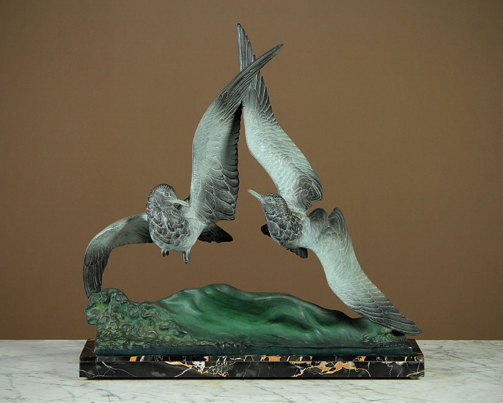 Art Deco Sculpture of Seabirds c.1930.