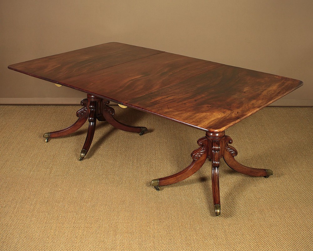 William IV Mahogany Twin Pedestal Extending Dining Table c.1830.