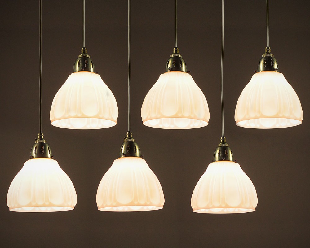 Set of Six Hanging Lights c.1920.