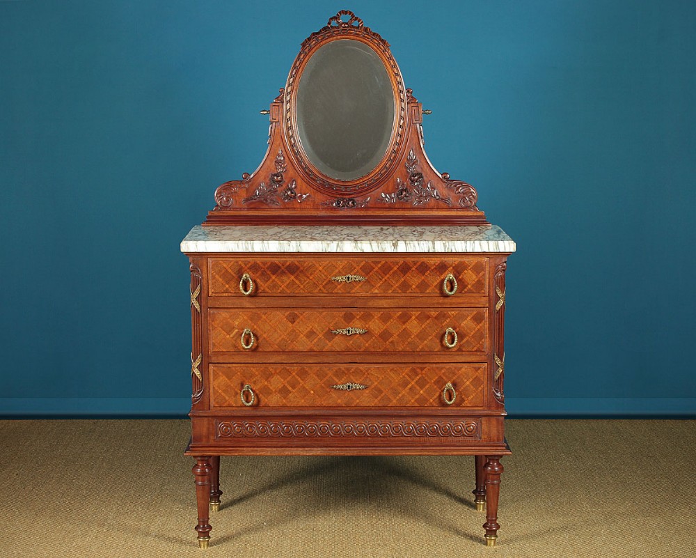 Marble Top & Parquetry Dressing Table c.1910.