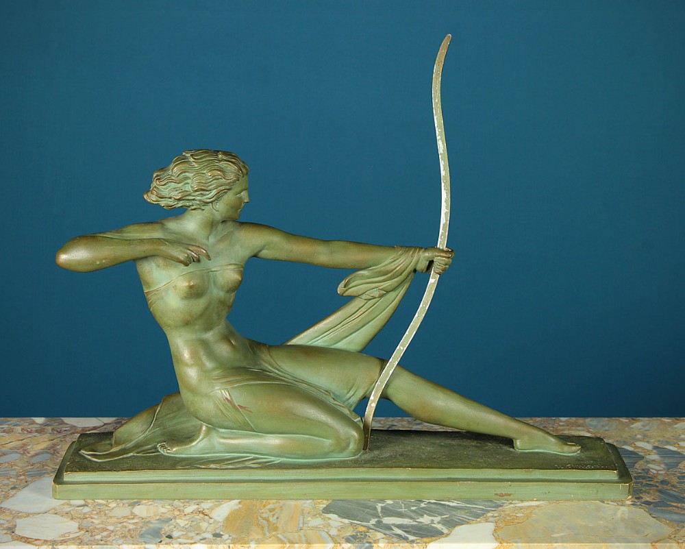 Art Deco Terracotta Sculpture of the Goddess Diana c.1930.