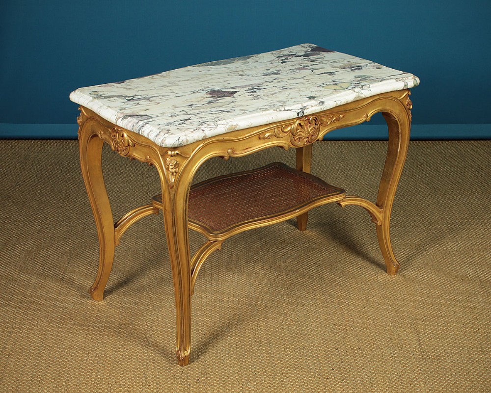 Early 20th.c. Giltwood & Marble Centre Table c.1930.