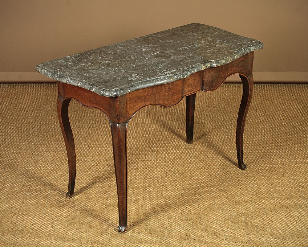 Serpentine Front Oak & Marble Top Console Table c.1790.
