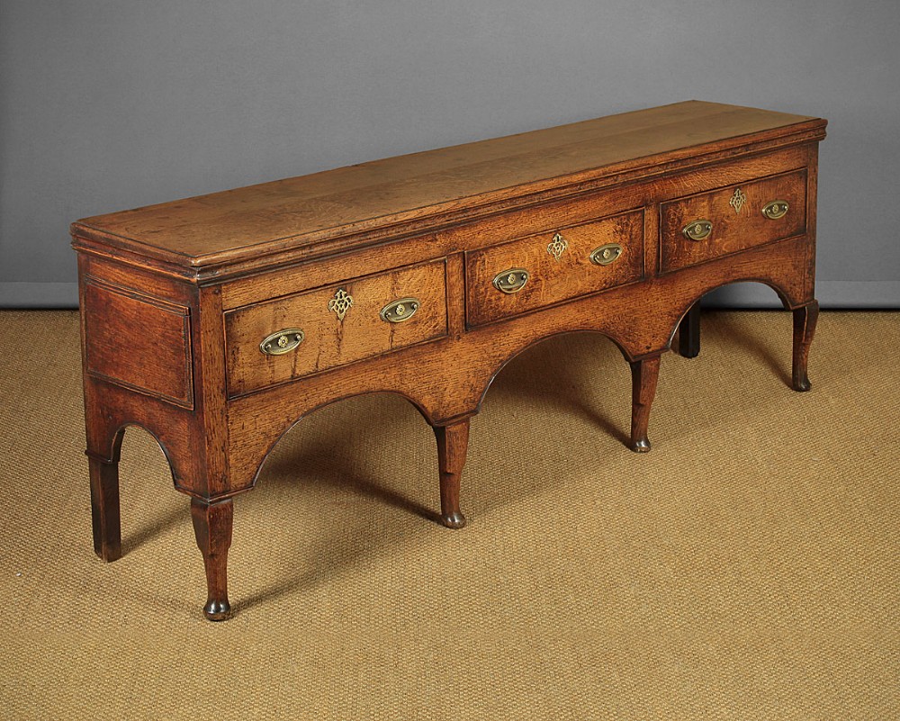 George III Oak Open Dresser Base c.1800.
