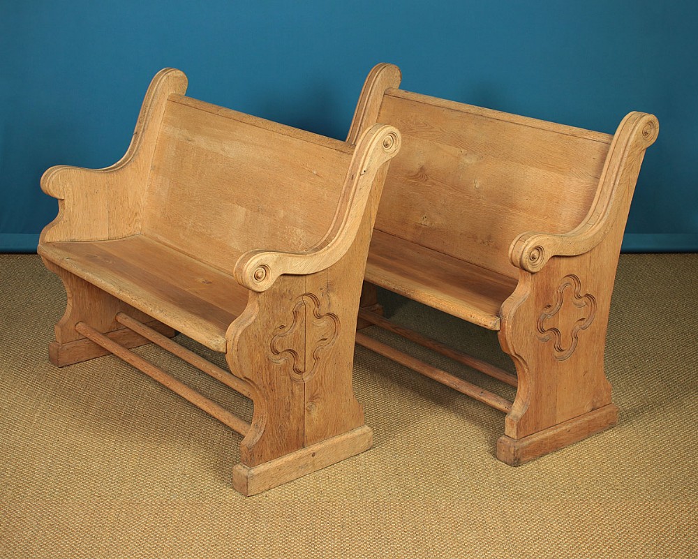 Pair of Short Oak Benches c.1900.