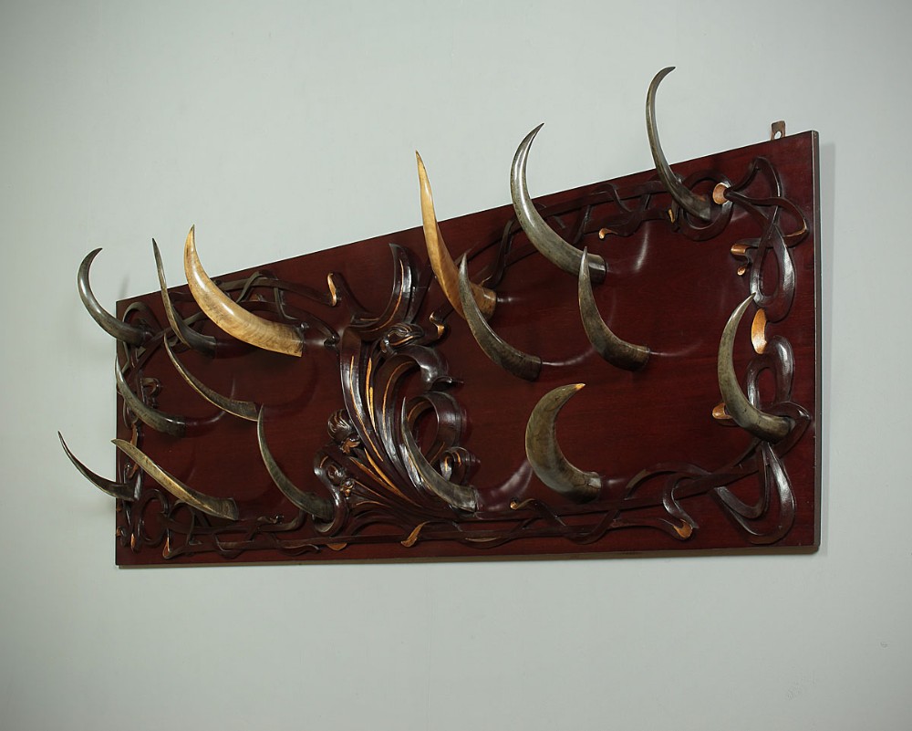 Large Art Nouveau Animal Horn Hat Rack c.1900.