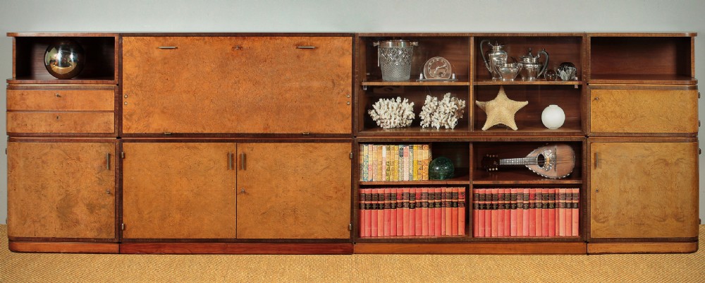 Long Art Deco Modular Cabinet & Bookcase c.1930. View V