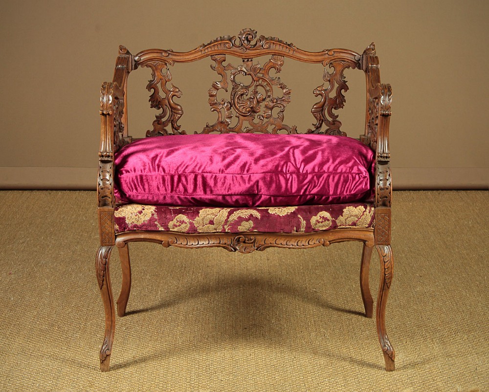 Edwardian Walnut Dressing Stool c.1910.