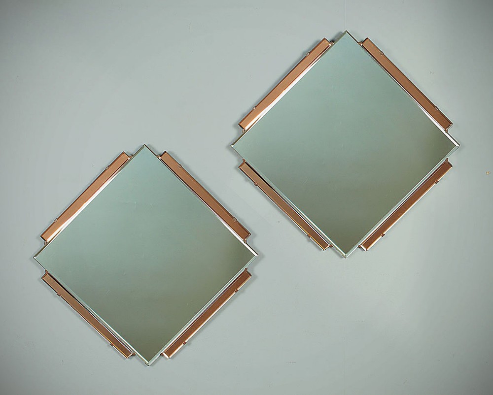Pair Art Deco Wall Mirrors.