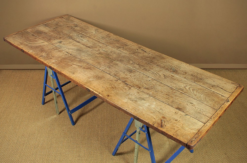 Long Oak Refectory Table Top c.1820.