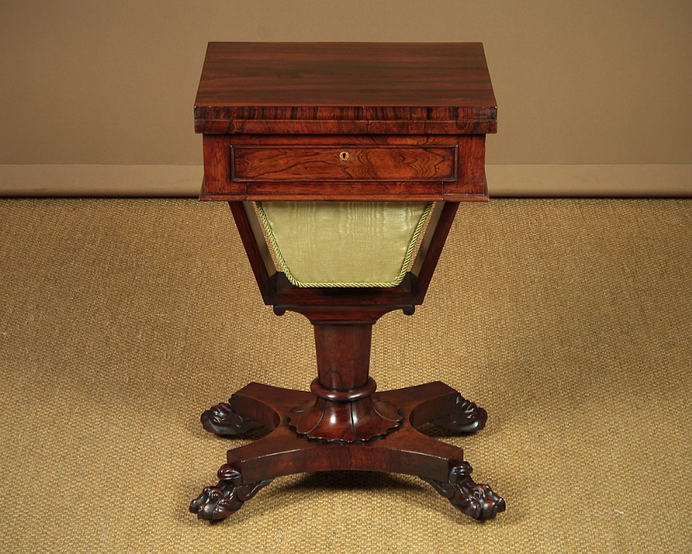 Rosewood Work Box & Writing Table c.1830.