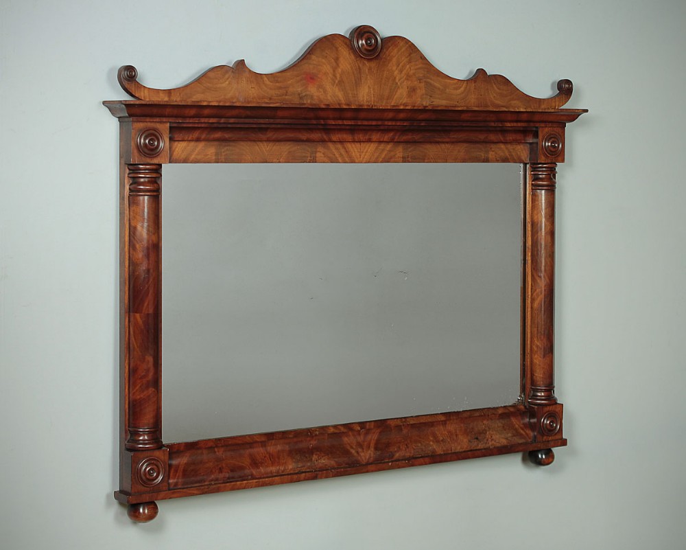 Regency Mahogany Overmantle Mirror c.1830.
