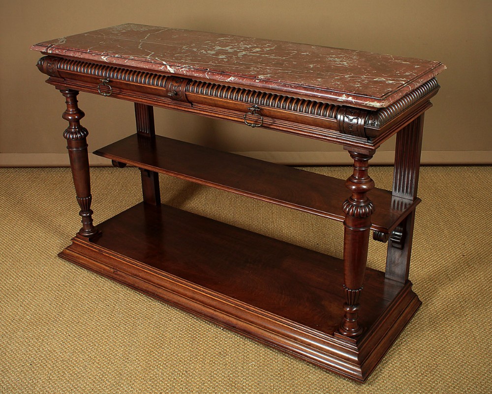 Marble Top Walnut Buffet Sideboard c.1880.