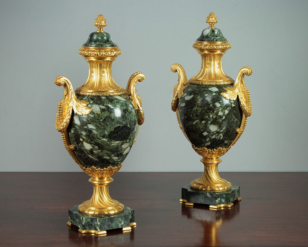 Large Pair of Marble & Gilt Cassolettes c.1880.