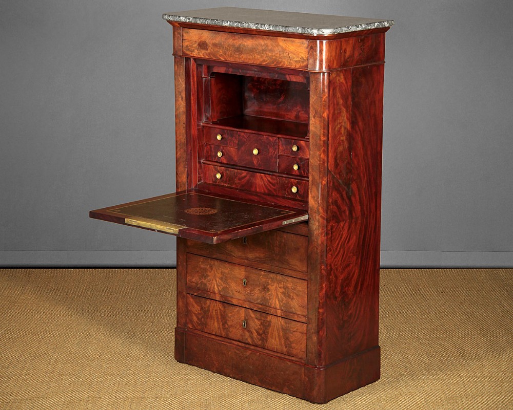 19th.c. French Mahogany Secretaire Chest of Drawers & Writing Desk c.1830. 