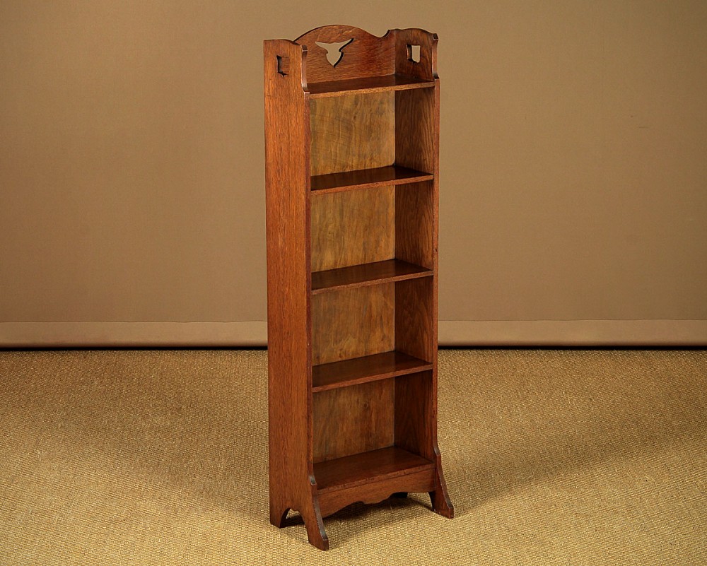 Narrow Arts & Crafts Open Bookshelves c.1905.