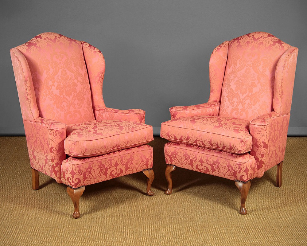 Pair of Large Wingback Armchairs c.1930.
