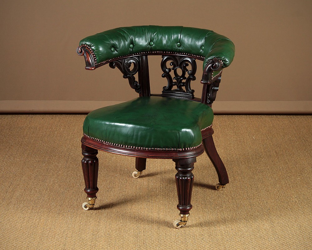 William IV Mahogany & Leather Desk Armchair c.1830. 