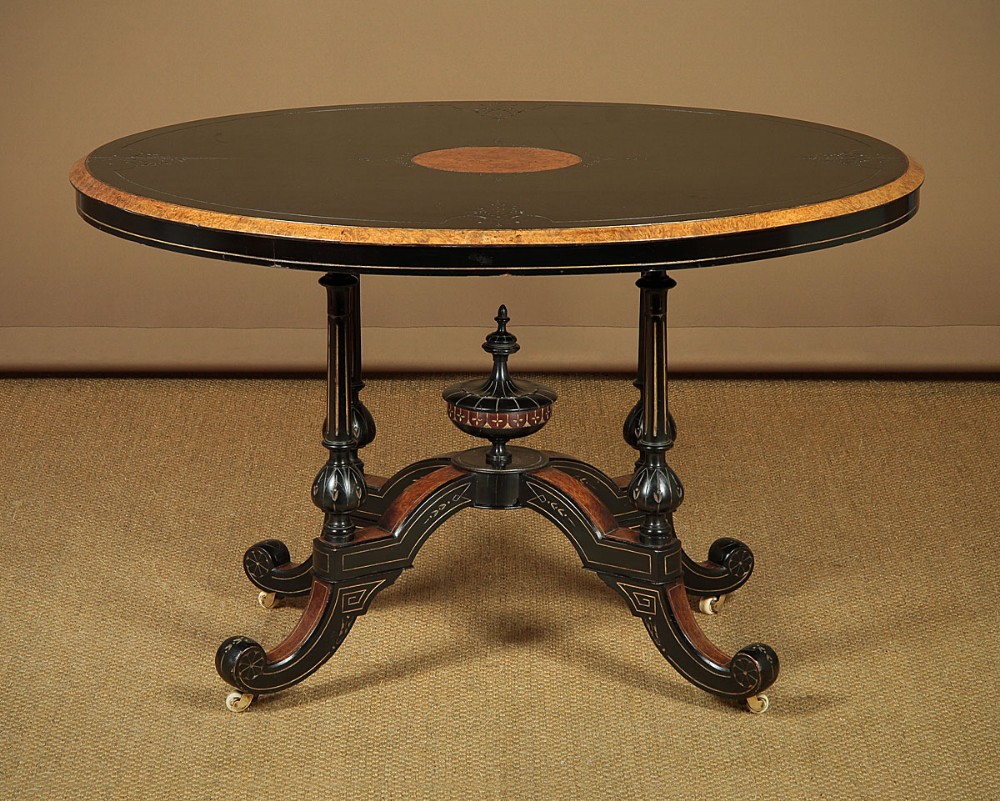 Ebonised Oval Centre Table c.1870.