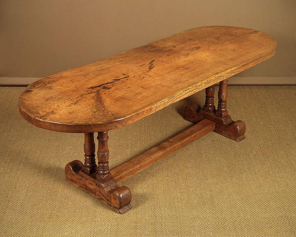 Slab Top Oak Refectory Table c.1930.