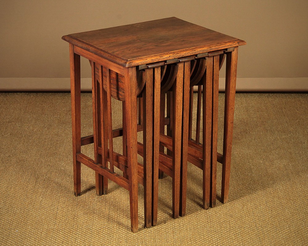Nest of Four Oak Wine Tables c.1920.