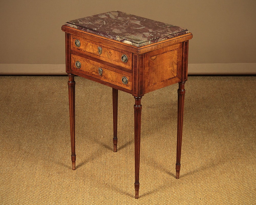 Marble Top Two Drawer Side Table c.1910.
