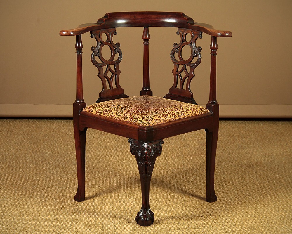 Georgian Style Mahogany Corner Armchair c.1900.